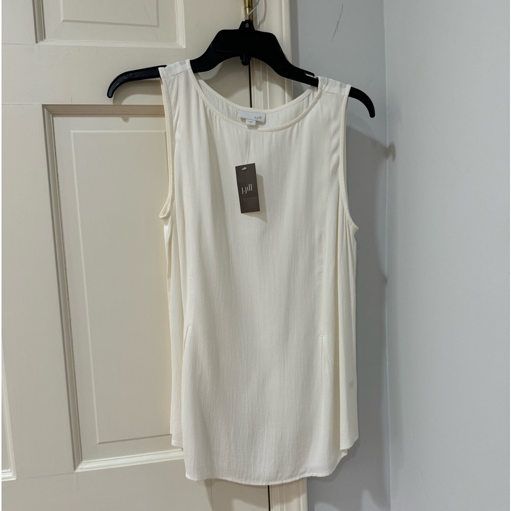 J.Jill creamy white size small sleeveless dress shirt